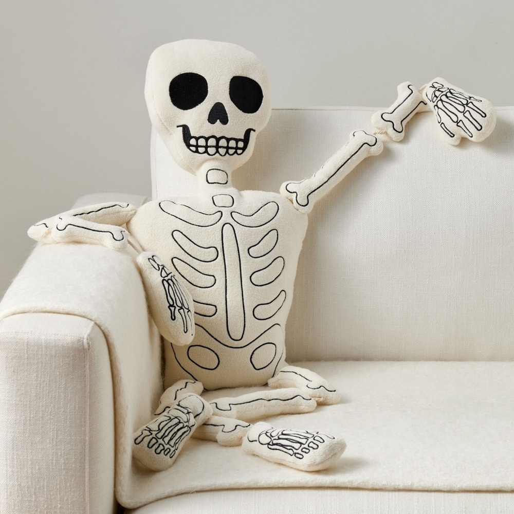 Pottery Barn Mr. Bones Halloween pillow